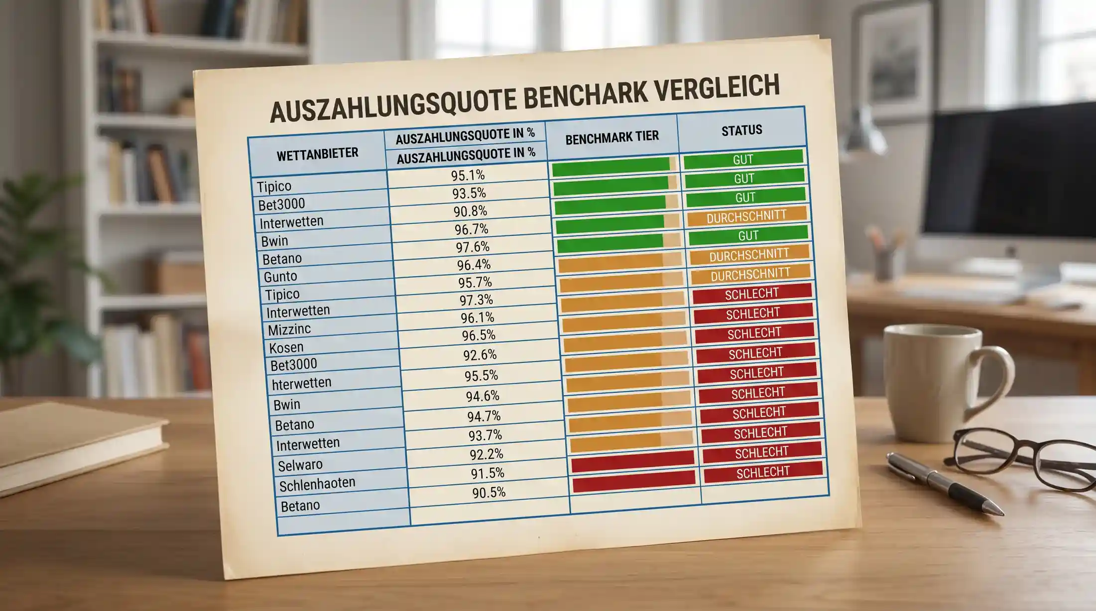 Quotenschlüssel Benchmarks beim Fussball – Vergleich guter, durchschnittlicher und schwacher Werte