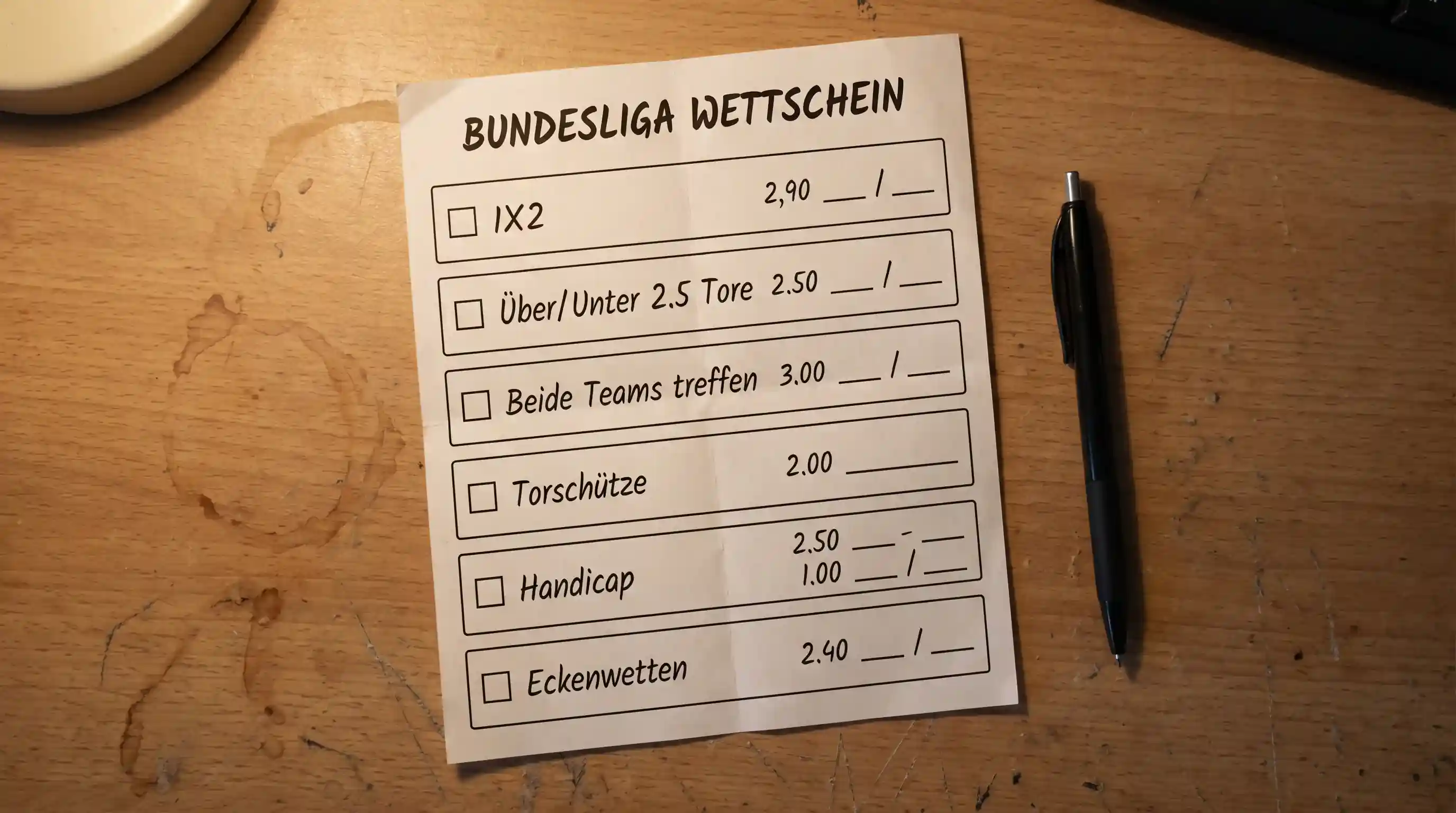Bundesliga Wettmärkte Überblick – von 1X2 über Torschütze bis Outright-Wetten für Schweizer Tipper