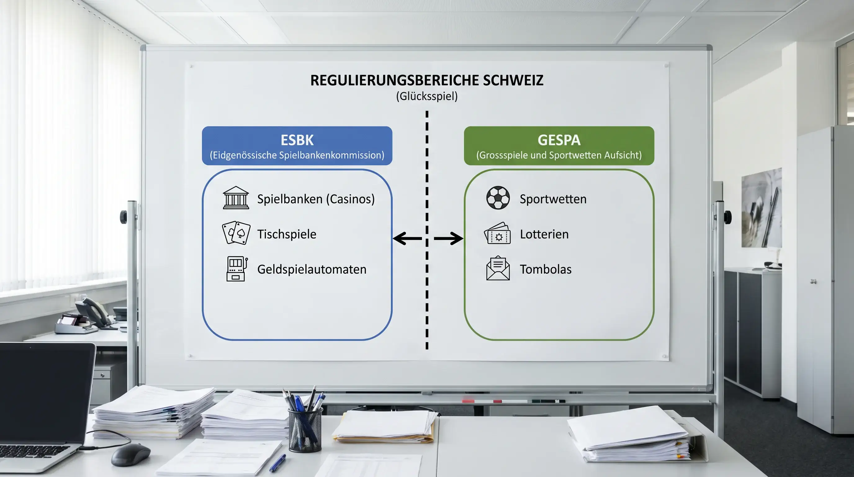 ESBK versus Gespa Abgrenzung: Zuständigkeiten im Schweizer Glücksspielmarkt erklärt