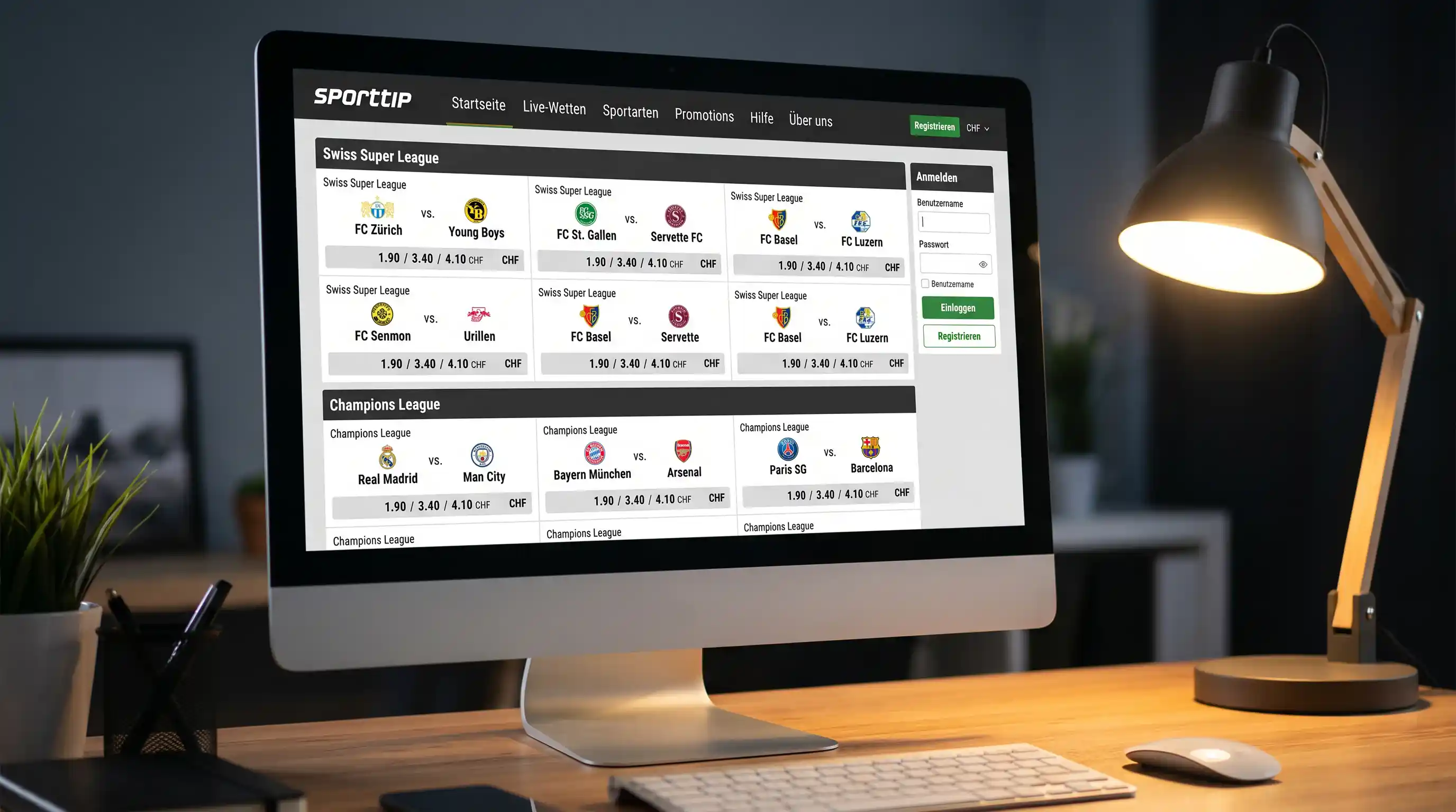 Sporttip Swisslos Test 2026 – offizielle Schweizer Sportwettplattform auf dem Desktop