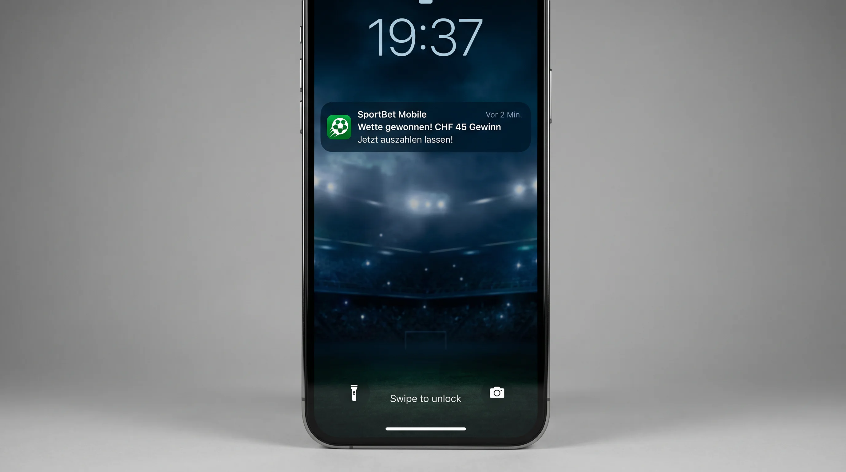 Push-Benachrichtigungen einer Sportwetten-App informieren Schweizer Spieler über Wettresultate und Aktionen