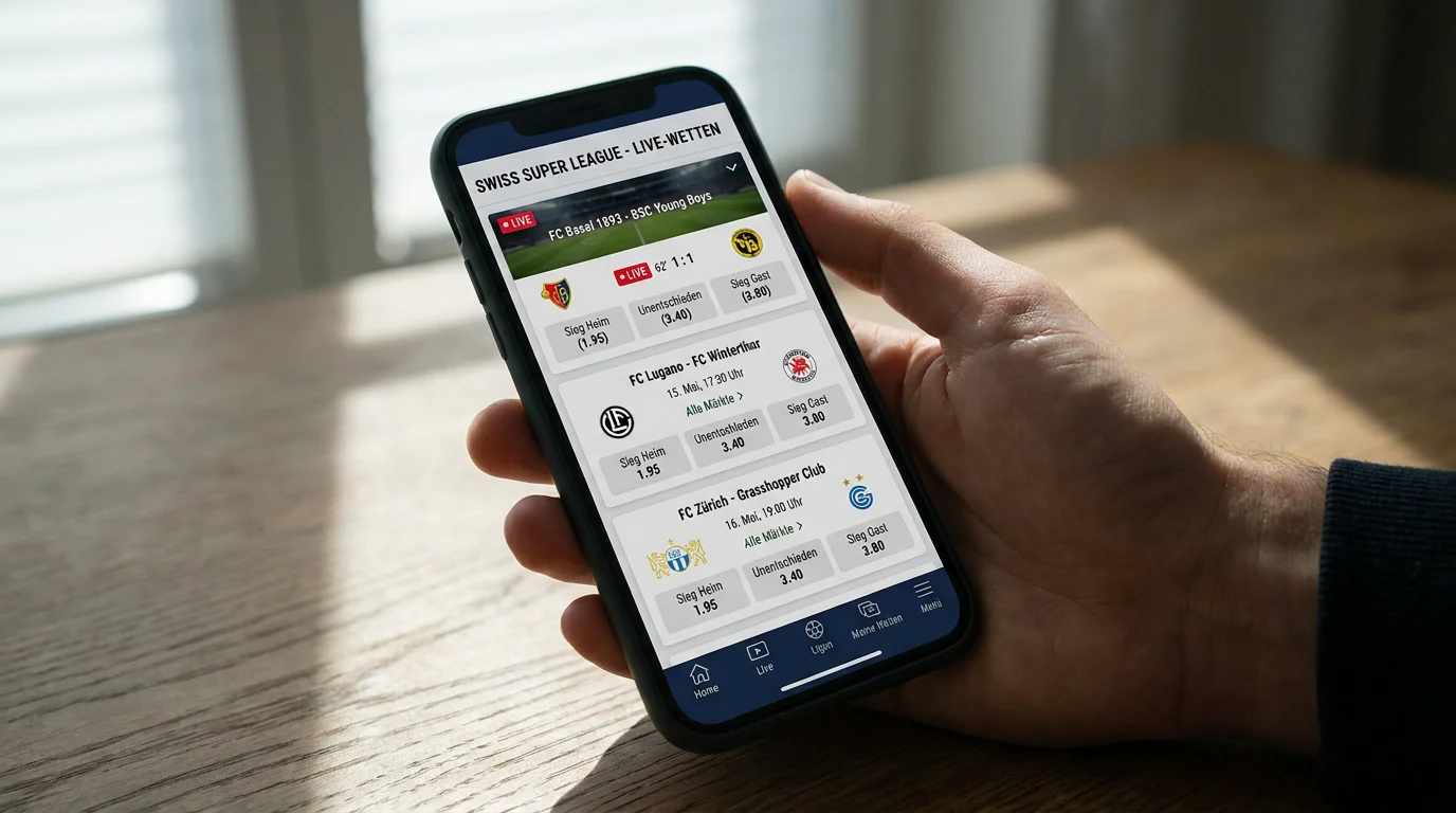 Mobile Super League Wetten in der Schweiz – Smartphone-App mit SFL-Livewetten und Statistiken