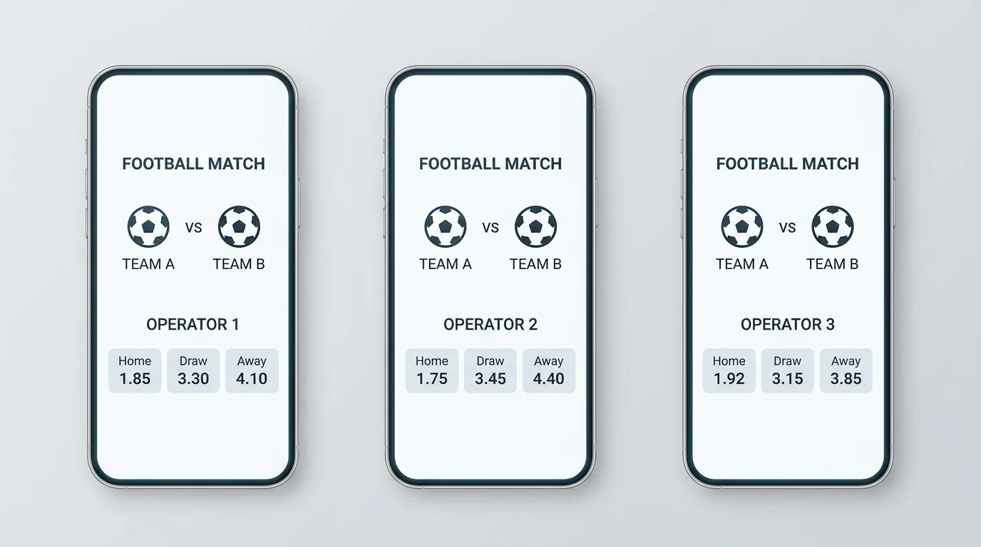 Quotenvergleich-Tool zeigt verschiedene Anbieter mit ihren Fussball-Quoten nebeneinander für Schweizer Spieler